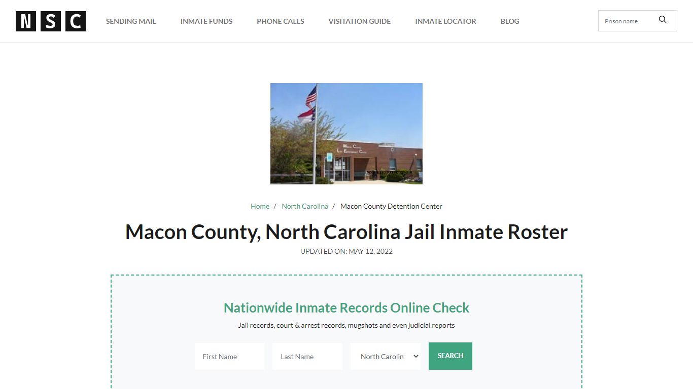 Macon County, North Carolina Jail Inmate List